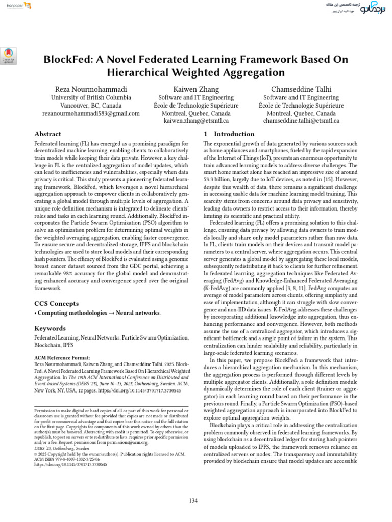 BlockFed: Hierarchical Federated Learning | PDF | Mathematical ...