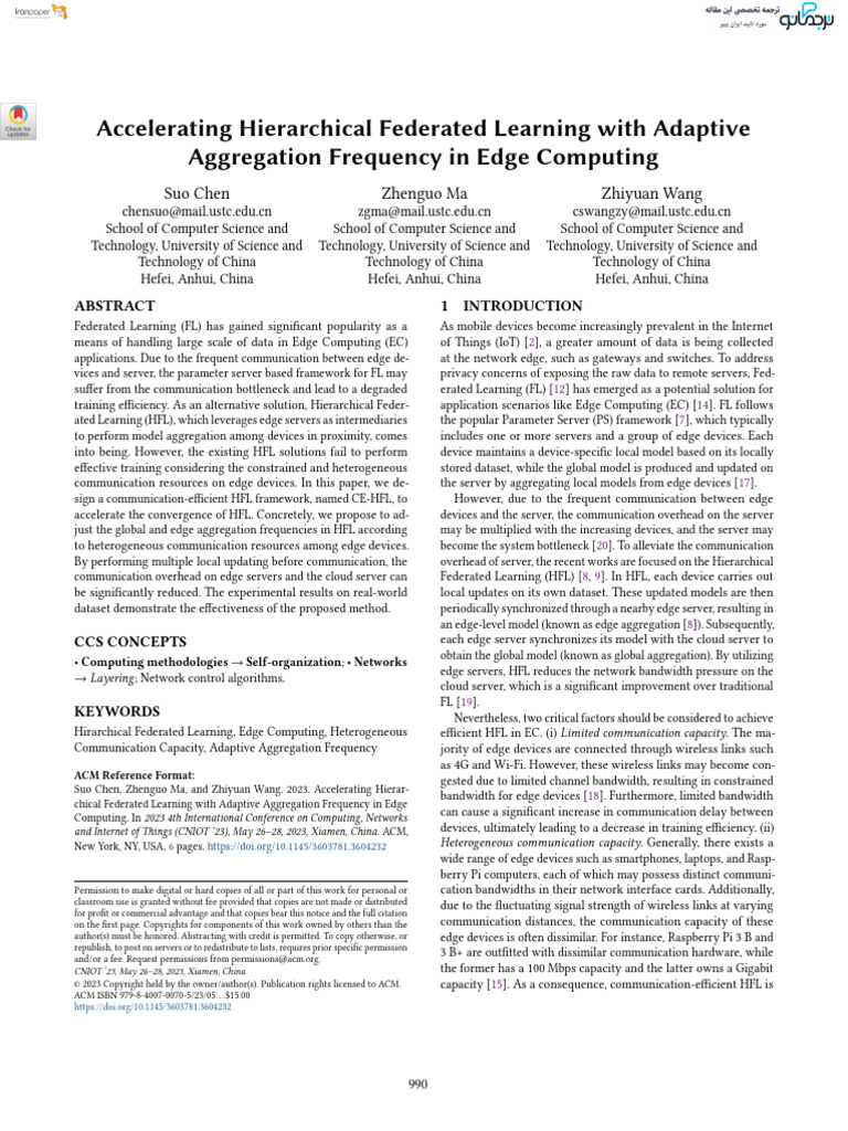 2023-Accelerating Hierarchical Federated Learning With Adaptive | PDF ...