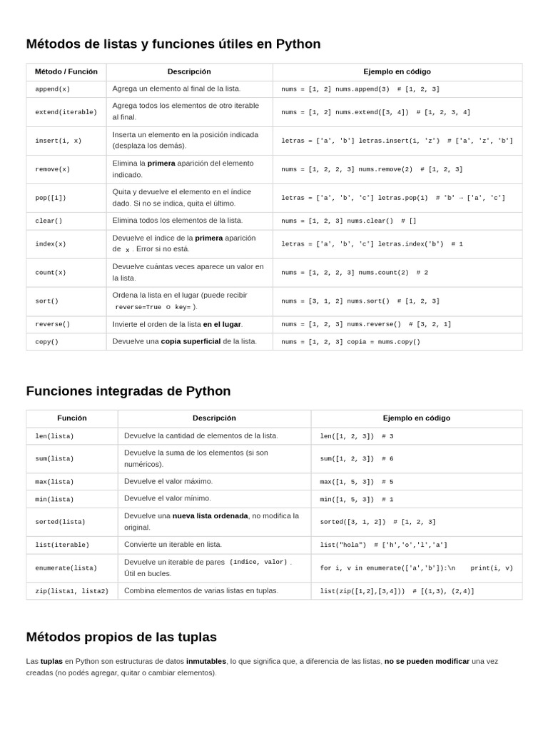 Métodos y funciones en Python | PDF | Python (lenguaje de programación ...
