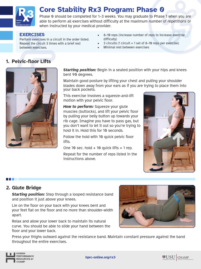Core Stability Exercises: Phase 0 Guide | PDF | Abdomen | Anatomical ...