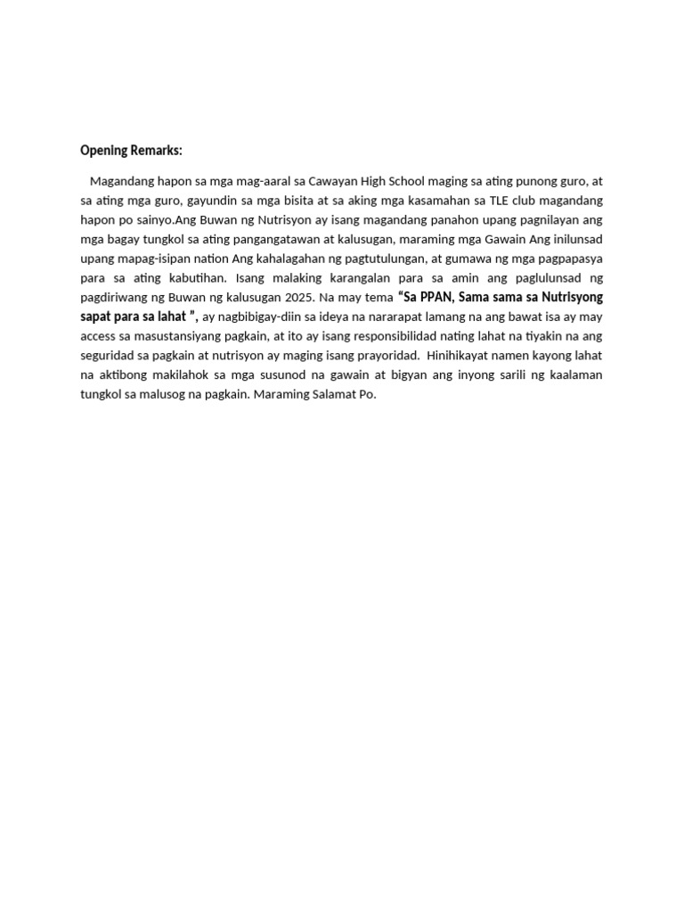 Opening Remarks-WPS Office | PDF