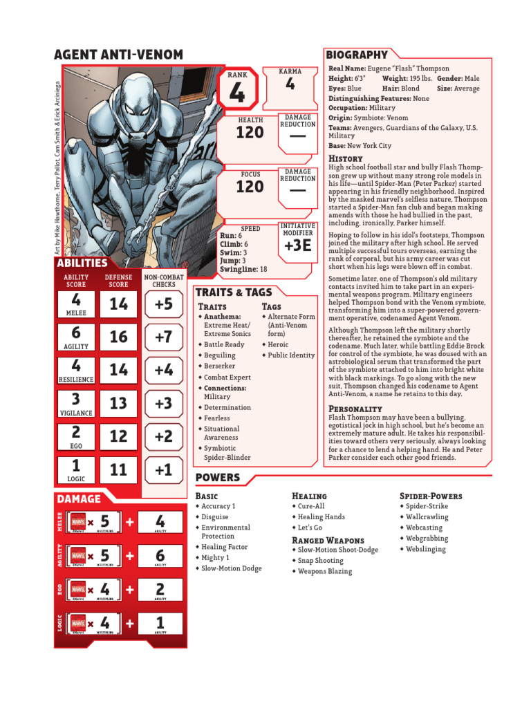 Marvel Character Profiles: Agent Anti-Venom, Araña, Beetle | PDF ...