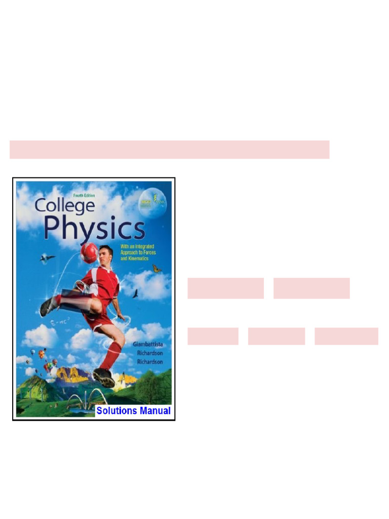 College Physics 4th Edition Giambattista Solutions Manual available all ...