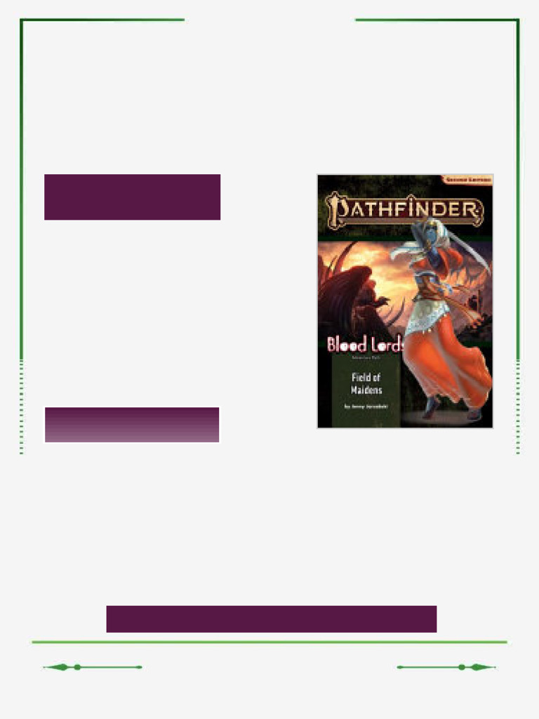 Pathfinder Adventure Path Field of Maidens 2nd Edition Jenny Jarzabski ...