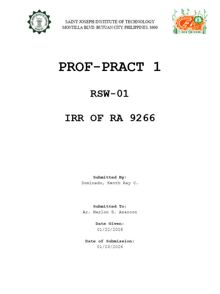 IRR of RA 9266: Architecture Regulations | PDF