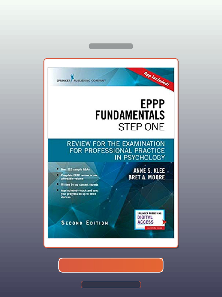 EPPP Fundamentals Step One Second Edition by Anne Klee PhD Bret Moore ...