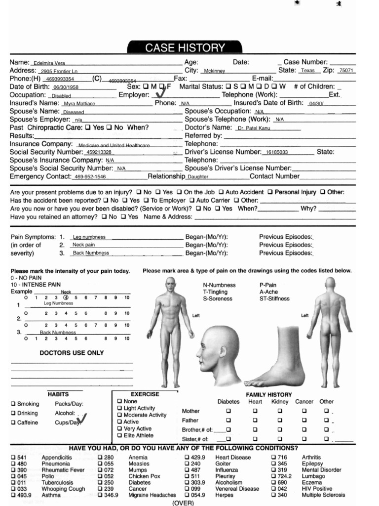 Patient Form Pg1 | PDF