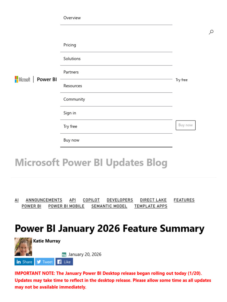 Power BI January 2026 Feature Update | PDF | Share Point | Character ...