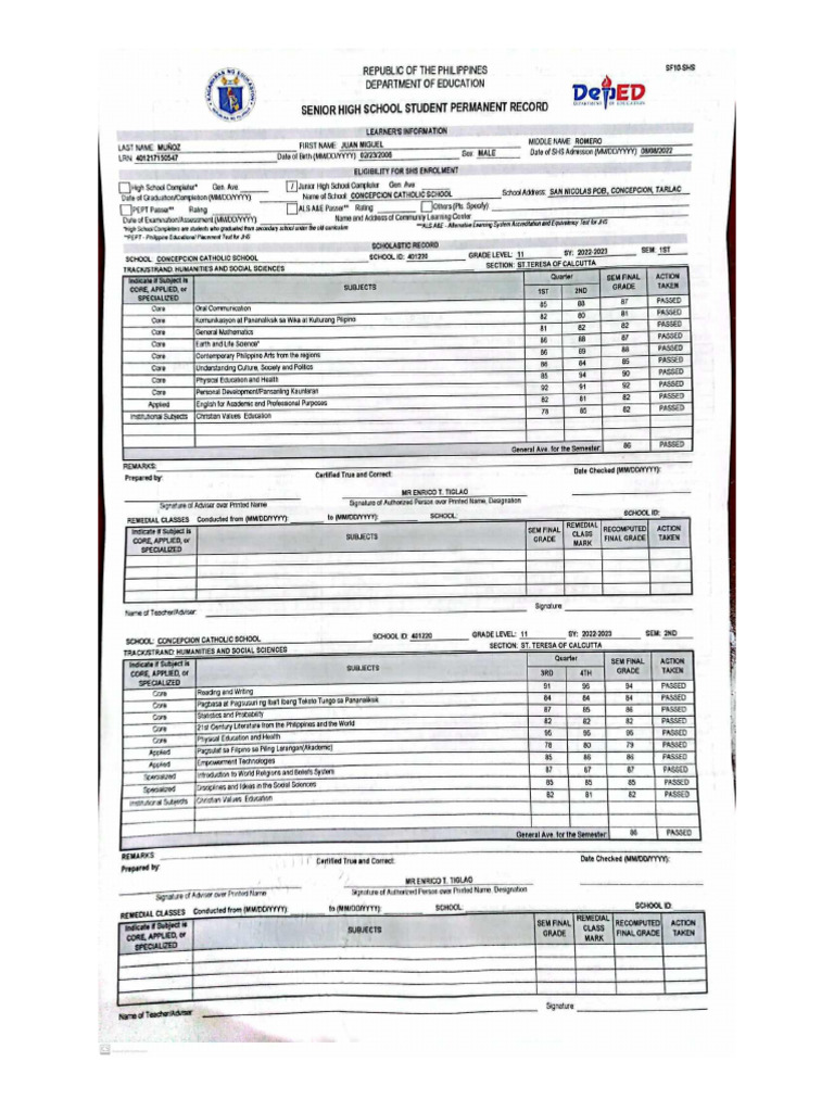 Form 137 | PDF