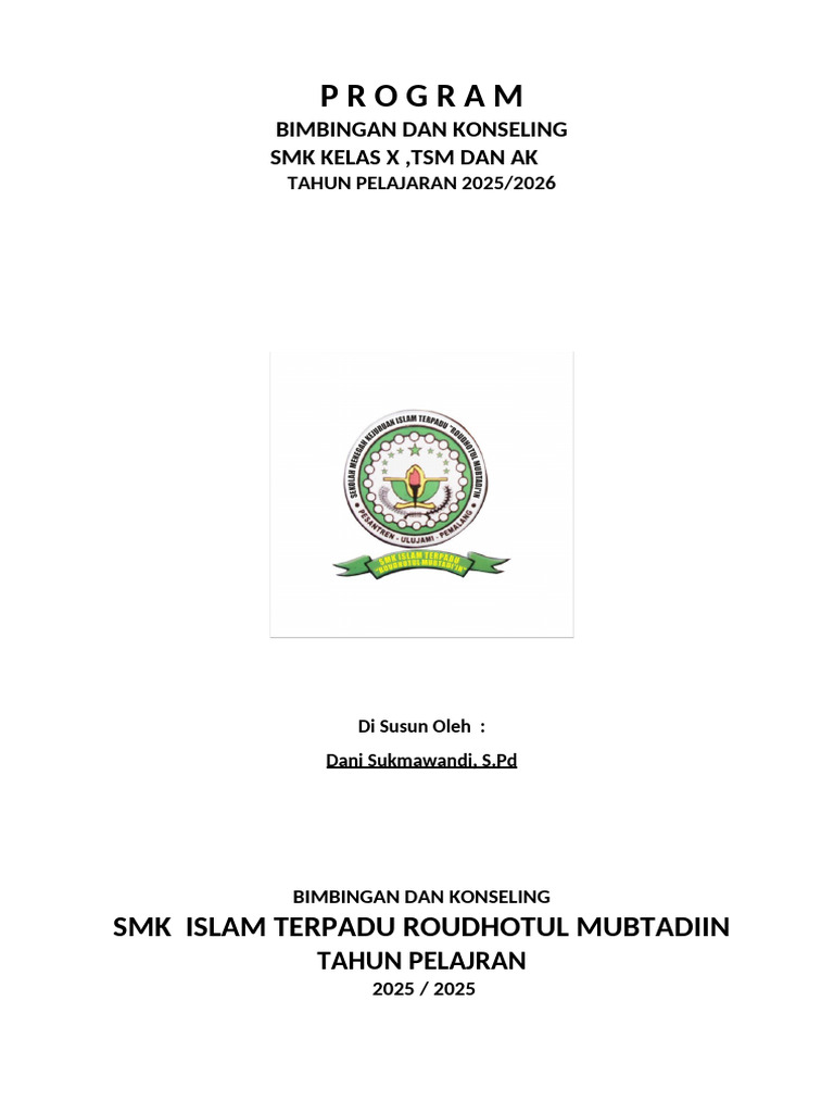 Program Bimbingan Konseling SMK 2025/2026 | PDF