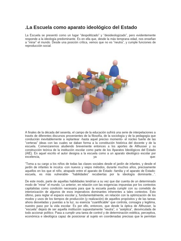 Escuela y su rol ideológico en la sociedad | PDF | Ideologías | Escuelas