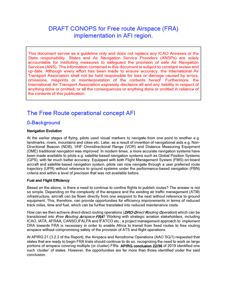 Free Route Airspace Implementation Guide | PDF | Air Traffic Control ...