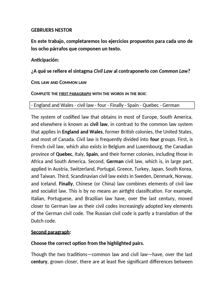 Civil Law vs. Common Law Explained | PDF | Civil Law (Legal System ...