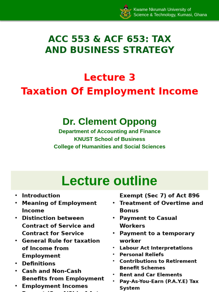 Taxation of Employment Income Guide | PDF | Cost Of Living | Employment