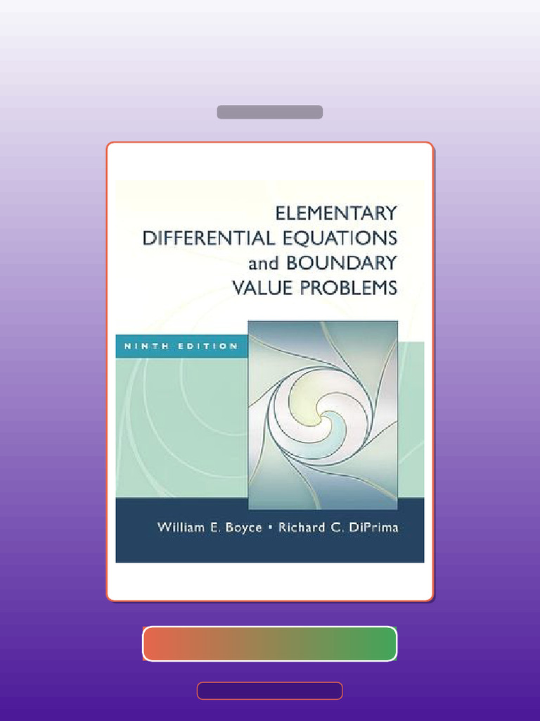 Elementary Differential Equations and Boundary Value Problems 9E Boyce ...