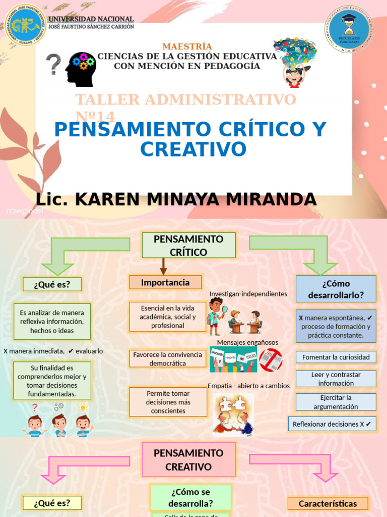 PENSAMIENTO CRÍTICO Y CREATIVO | PDF | Pensamiento | Psicología cognitiva