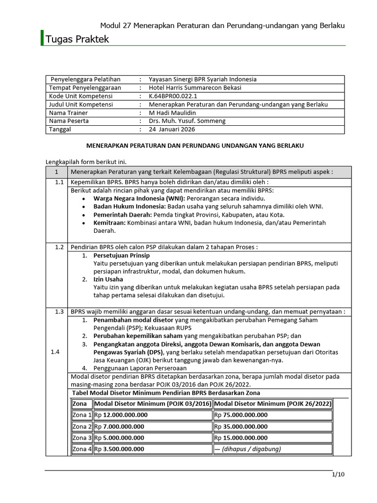 Penerapan Regulasi BPRS di Indonesia | PDF