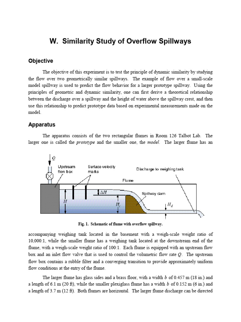 Spillway Flow Dynamics Study | PDF | Force | Continuum Mechanics