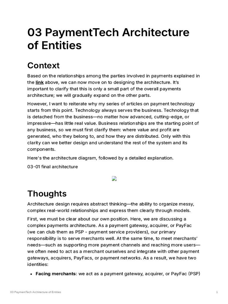 Payment Tech Architecture Overview | PDF