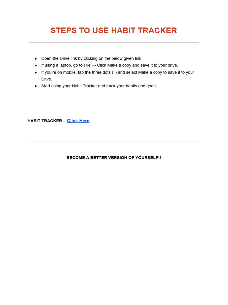 How to Use a Habit Tracker Guide | PDF