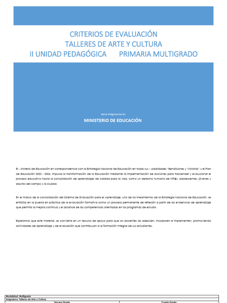 Criterios de Evaluación en Arte y Cultura | PDF | Bailes | Folklore