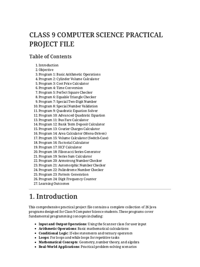 Java Programs for Class 9 Students | PDF | Control Flow | Quadratic ...