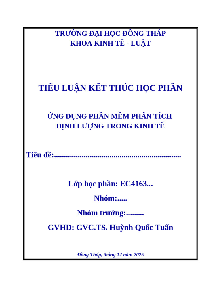Now. Quy Dinh Cau Truc Bai Tieu Luan Mon Ung Dung PMPTĐL | PDF