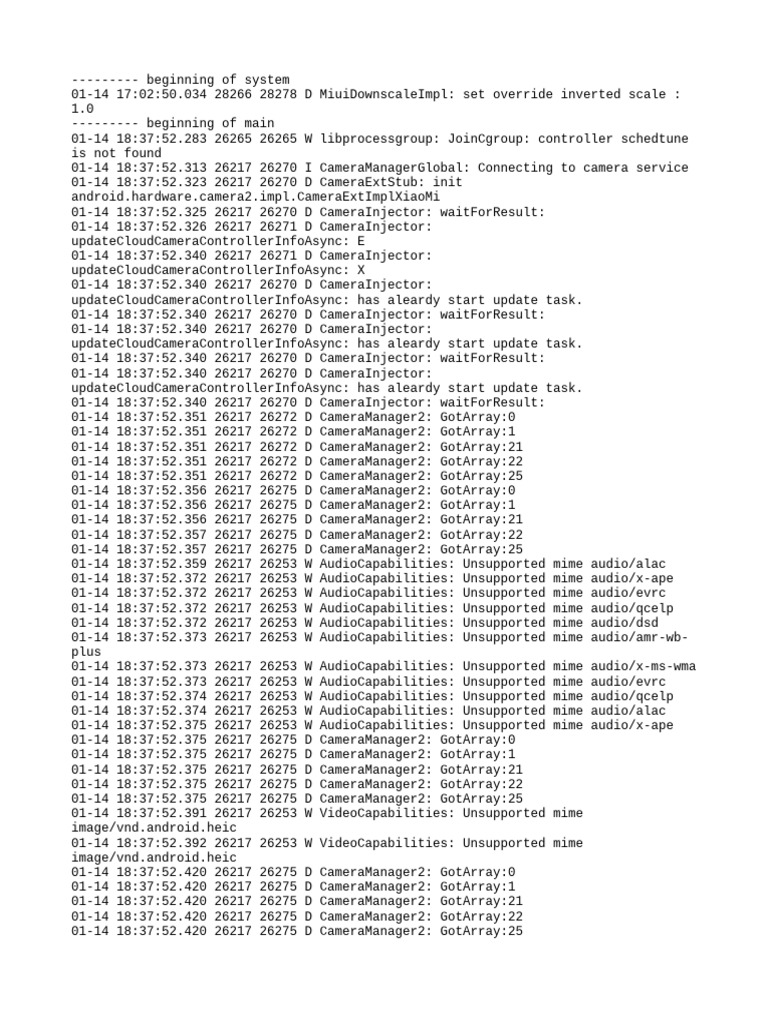 Camera and Audio Capabilities Log | PDF | System Software | Software ...
