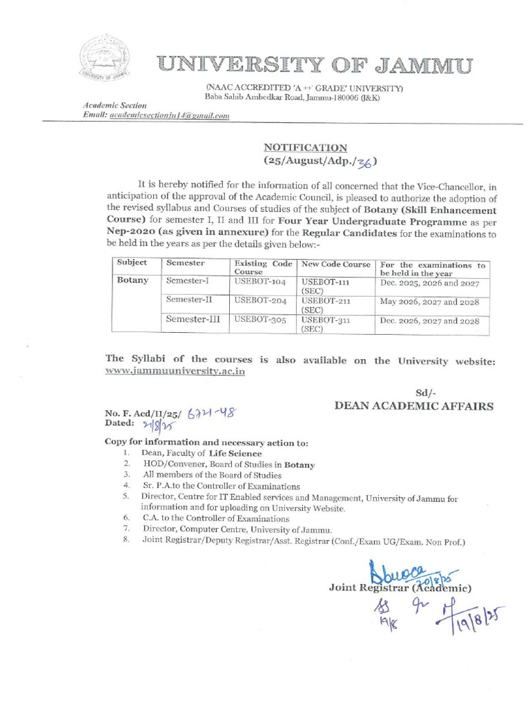 Botany Skill NEP Sem I III 2025 Compressed | PDF