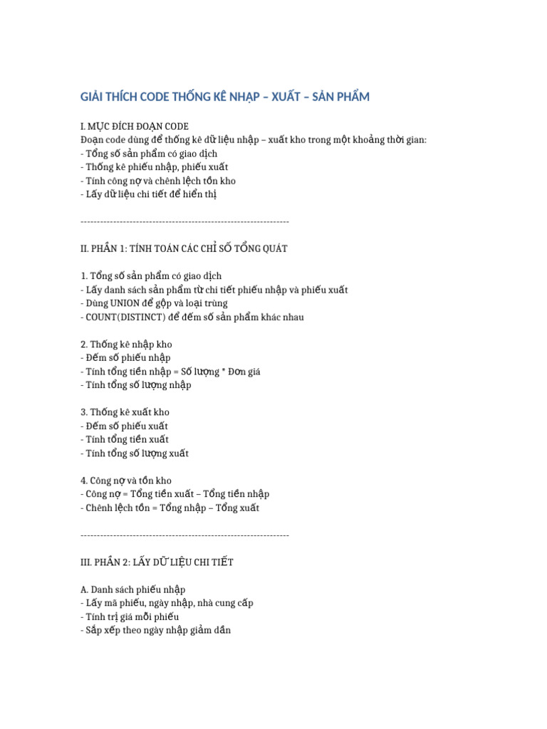 Giai Thich Code Thong Ke | PDF