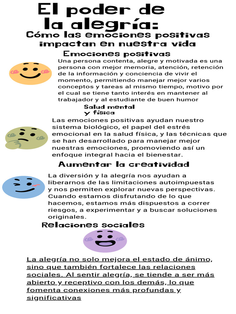 Infografía Alegría y Emociones Divertido Blanco y Negro (1) | PDF