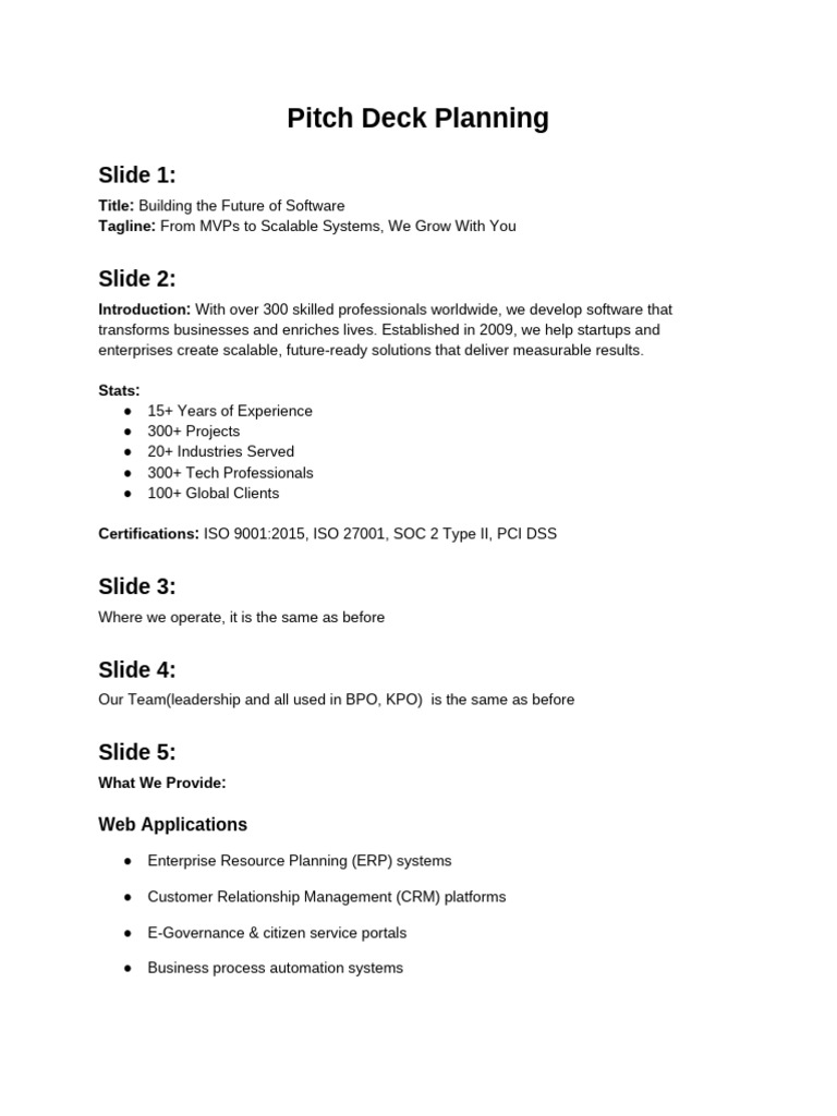 Software Development Pitch Deck Overview | PDF | Mobile App | Internet ...
