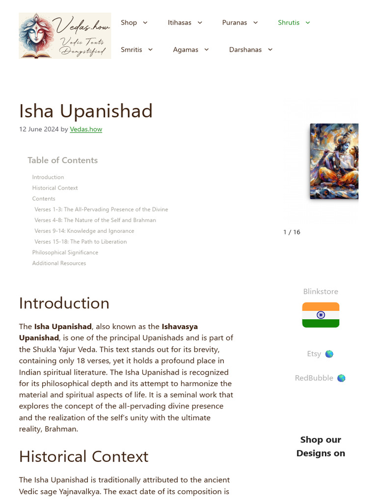 Isha Upanishad: Essence of Unity and Liberation | PDF | Brahman | Ātman ...