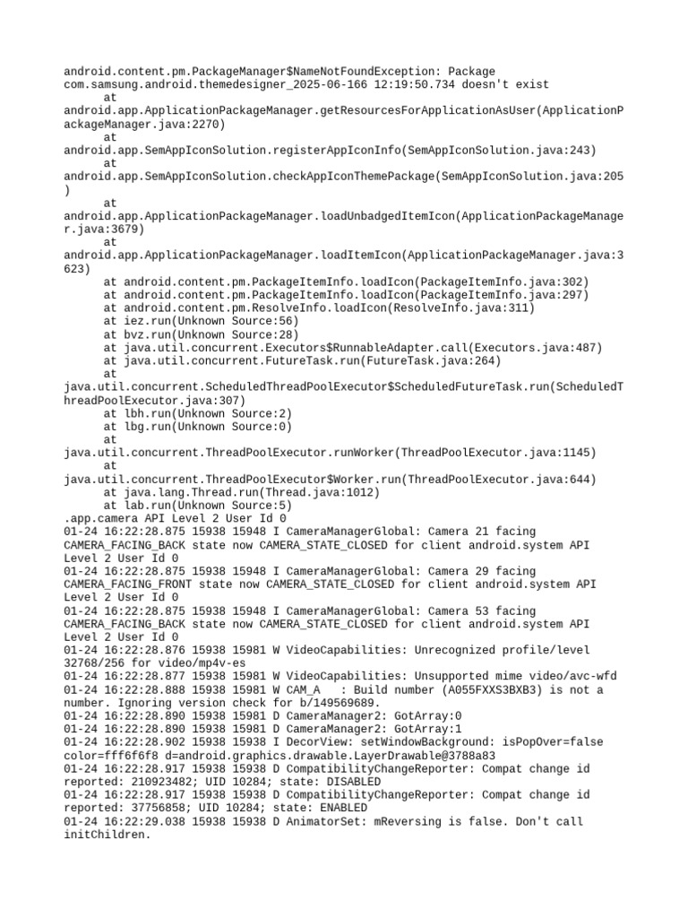 Samsung App Not Found Error Log | PDF | Java (Programming Language ...
