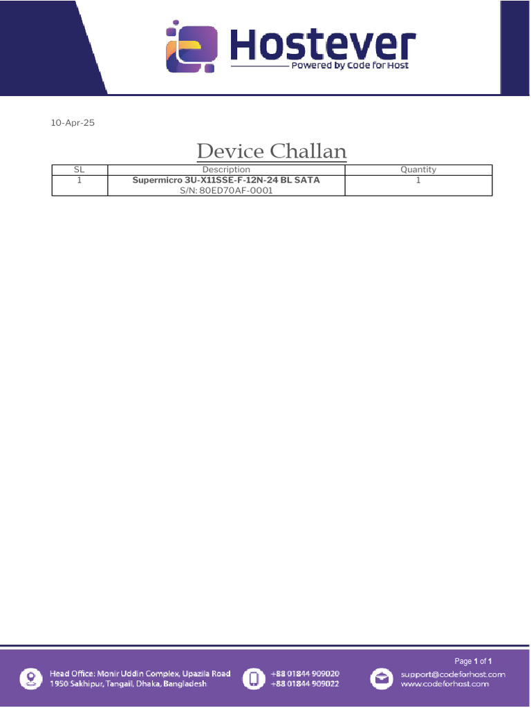 Device Challan Supermicro | PDF