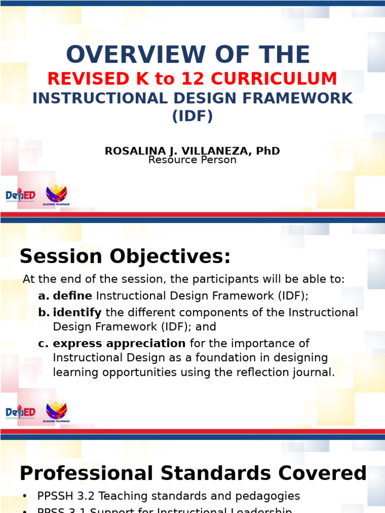 K to 12 Instructional Design Framework | PDF | Pedagogy | Learning
