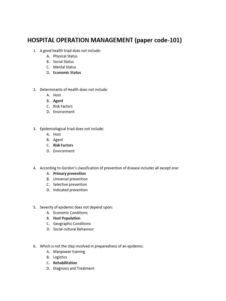 Hospital Operation Management Overview | PDF | Hospital | Risk
