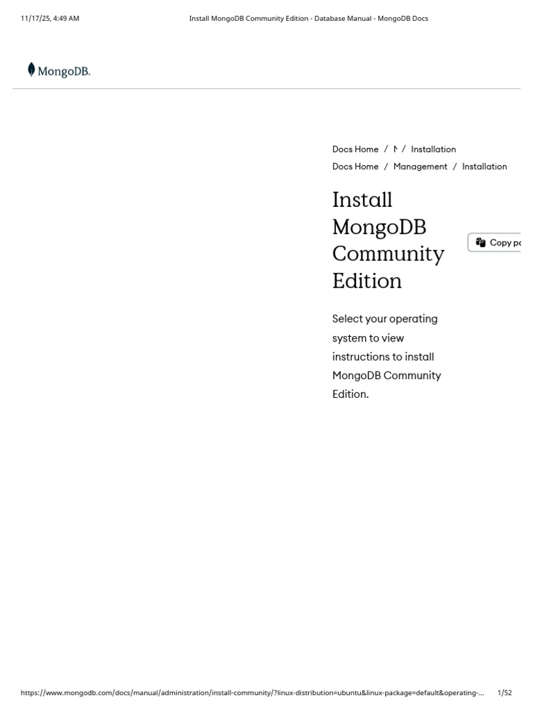Install MongoDB 8.2 on Ubuntu LTS | PDF | Mongo Db | Software