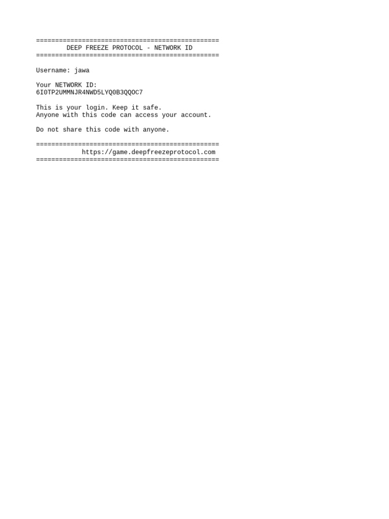 Deep Freeze Protocol Network ID Guide | PDF
