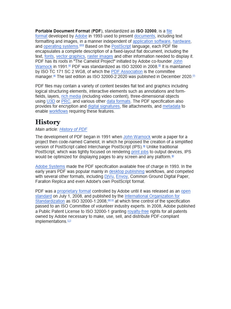 Overview of PDF Format and History | PDF