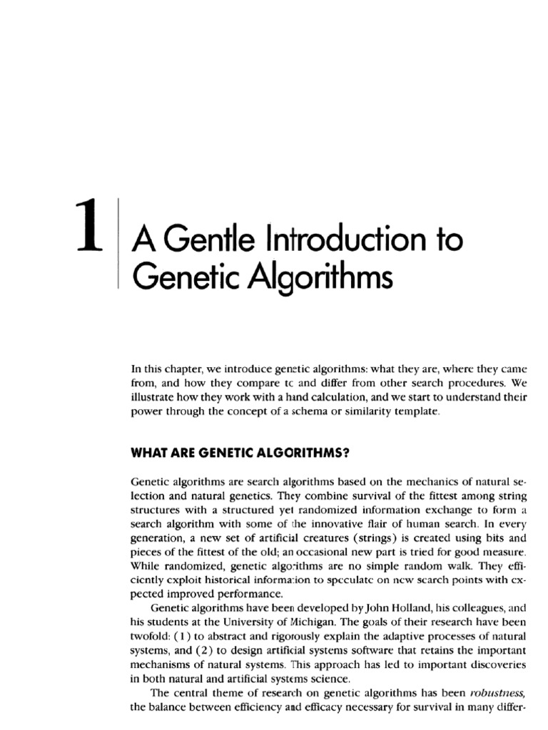 David E. Goldberg Genetic Algorithm Chapter 01 | PDF