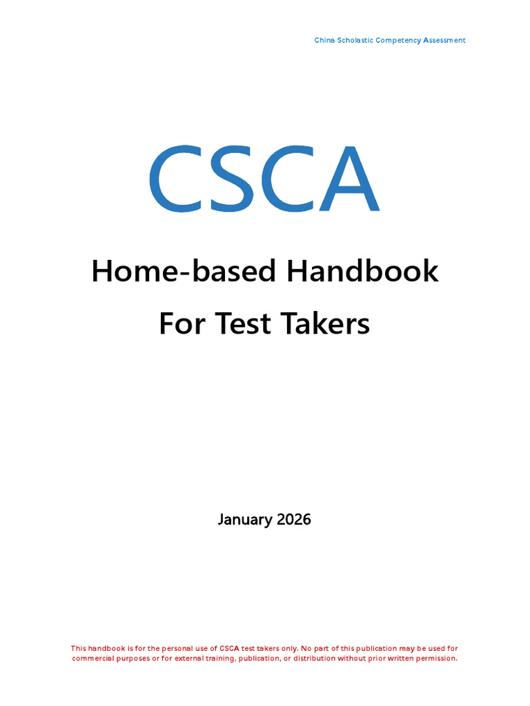 CSCA Test Taker Handbook 2026 | PDF | Qr Code | Smartphone