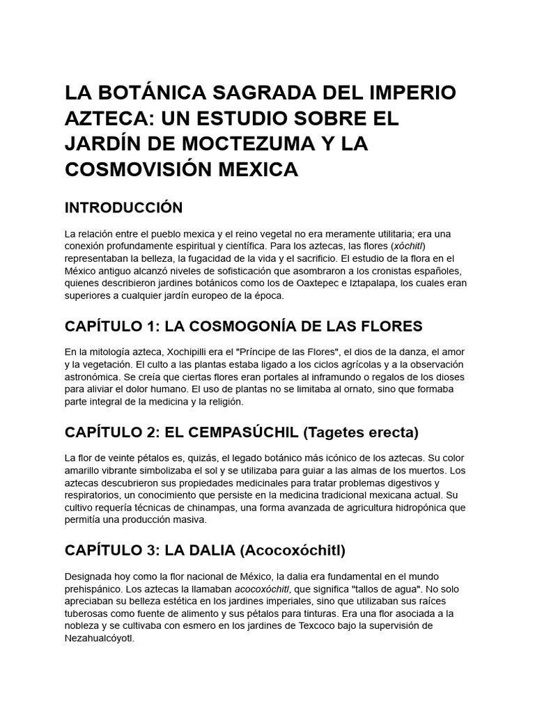 Botánica Sagrada Azteca: Cosmovisión y Medicina | PDF