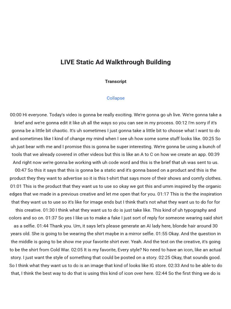 VAWZINE 9 LIVE Static Ad Walkthrough Building | PDF