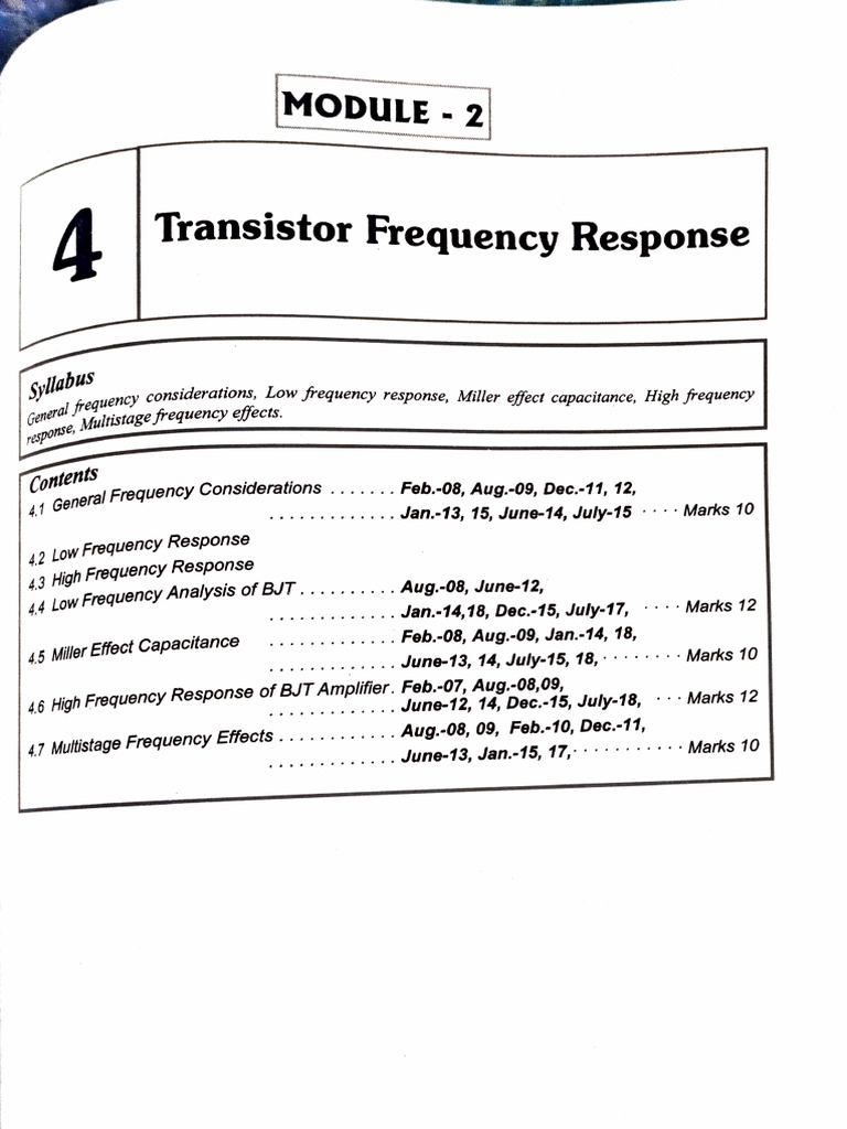 Transistor Frequency Response | PDF