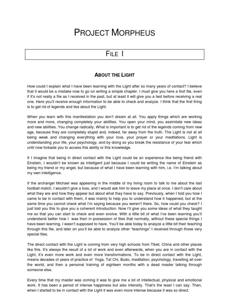 Morpheus Essays
