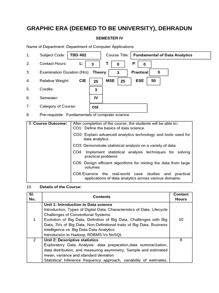 Data Analytics Course Overview | PDF | Data Analysis | Statistics