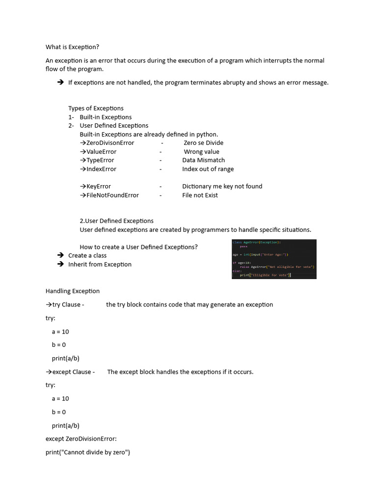Understanding Python Exceptions Guide | PDF | Software Development ...