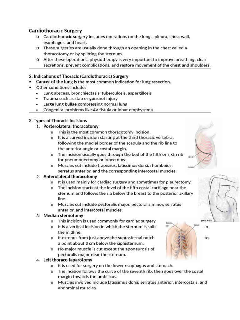 Overview of Cardiothoracic Surgery | PDF | Thorax | Lung