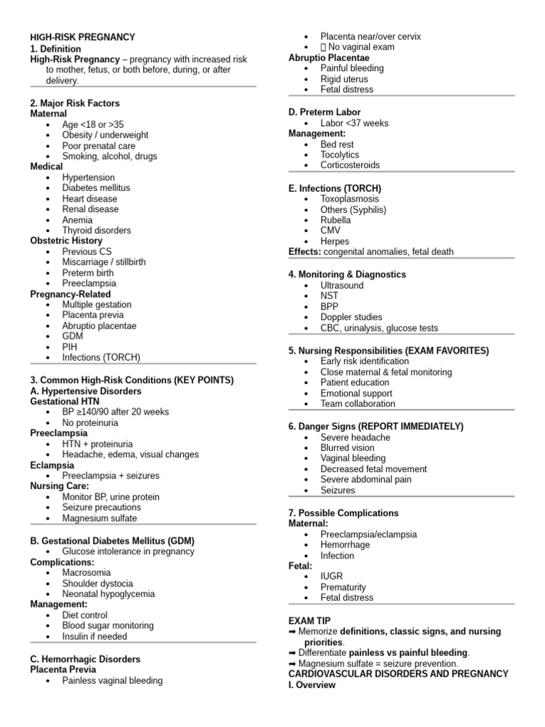 High-Risk Pregnancy Overview and Management | PDF | Childbirth | Pregnancy